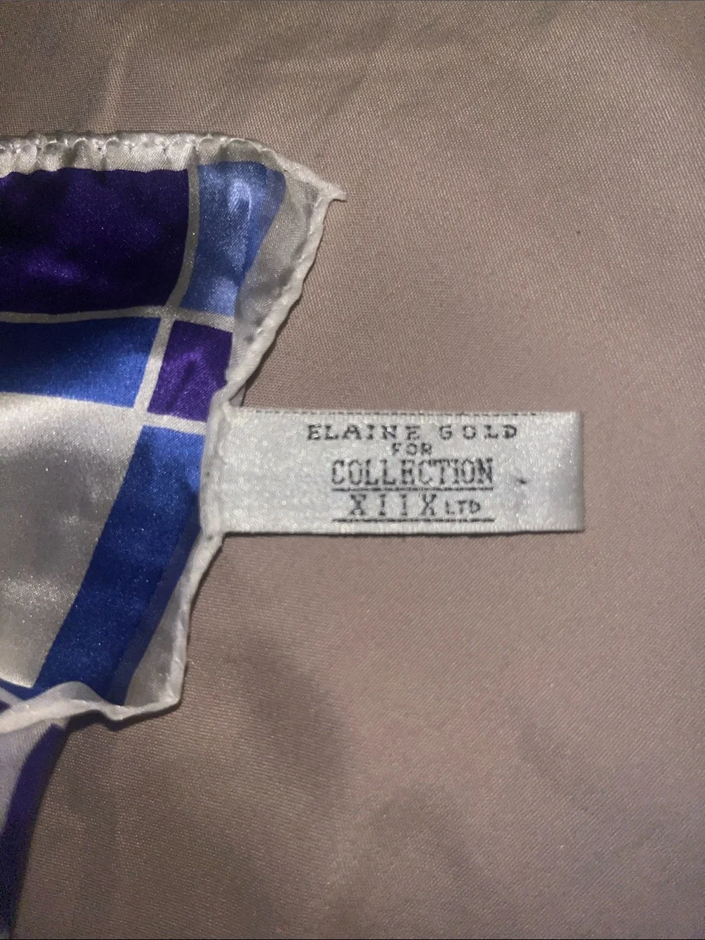 Vintage 2000s Elaine Gold Collection XIIX Ltd. Geometric Silk Scarf Abstract